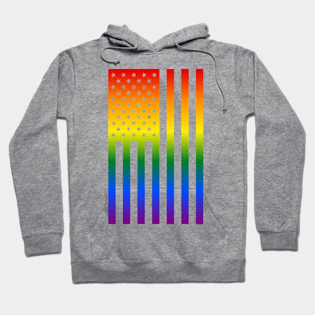 Rainbow American Flag LGBTQ Pride Hoodie by Rainbow Nation